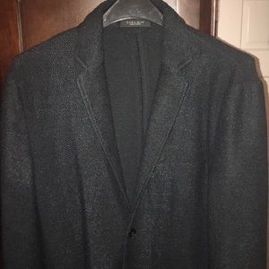 Zara Mens Knitted Black/Blue Blazer Size L